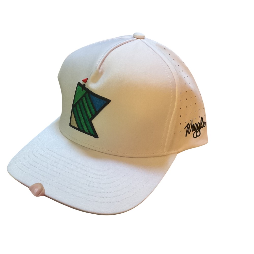 Waggle Golf State of Golf OG Snapback Hat White Perforated Performance Cap